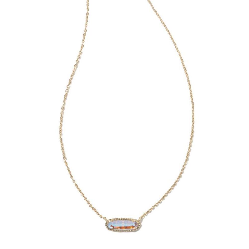 Kendra Scott Eva 14K Gold Over Brass Pendant Necklace - Dichroic Glass